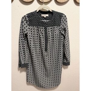 LOFT Grey Patterned Blouse Size XSP